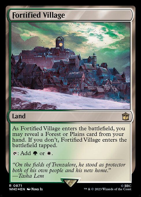 【サージFoil】【Foil】【EN】要塞化した村/Fortified Village [WHO] 無R No.871