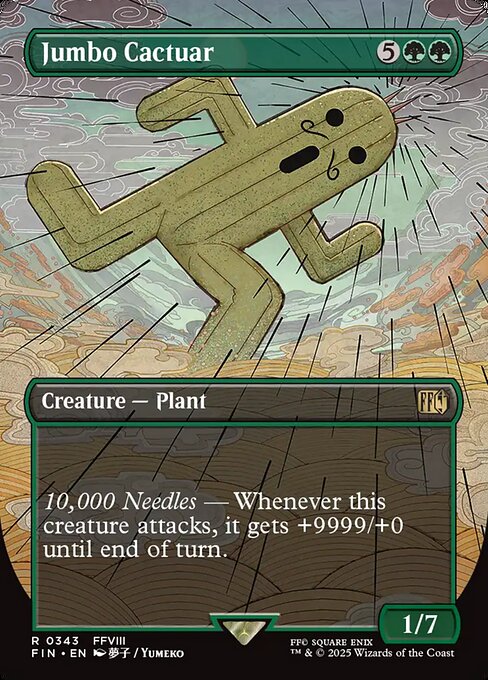 【ボーダレス】【Foil】【EN】ジャボテンダー/Jumbo Cactuar [FIN] 緑R No.343