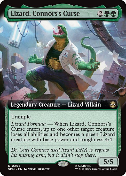 【拡張アート】【Foil】【EN】コナーズの呪い、リザード/Lizard, Connors's Curse [SPM] 緑R No.265