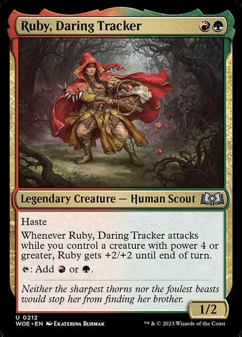 【Foil】【EN】勇敢な追跡者、ルビー/Ruby, Daring Tracker [WOE] 金U No.212