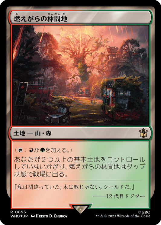 【サージFoil】【Foil】【JP】燃えがらの林間地/Cinder Glade [WHO] 無R No.853
