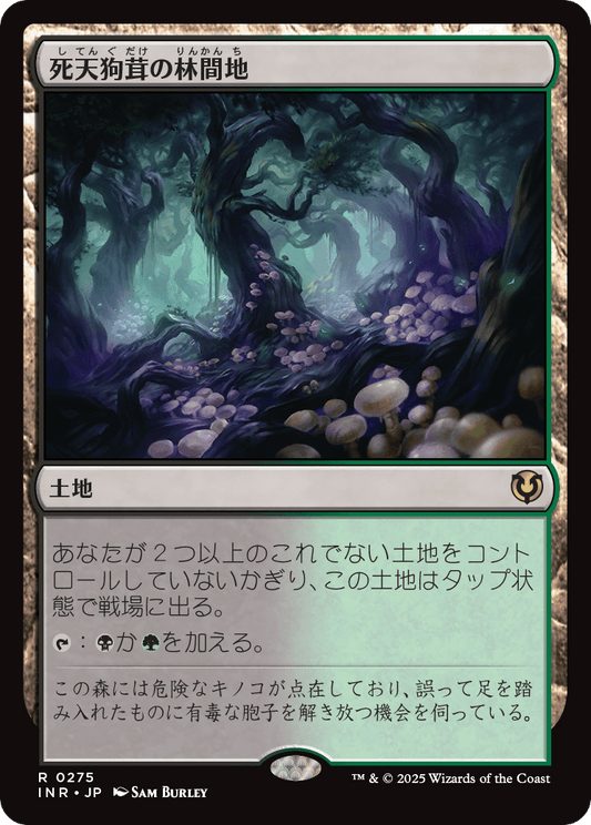 【Foil】【JP】死天狗茸の林間地/Deathcap Glade [INR] 土地R No.275