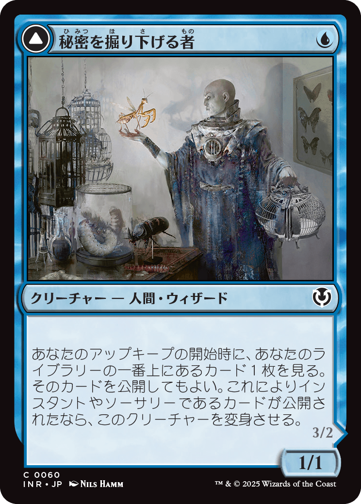 【Foil】【JP】秘密を掘り下げる者 // 昆虫の逸脱者/Delver of Secrets // Insectile Aberration [INR] 青C No.60