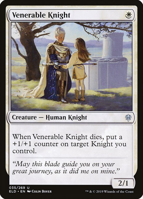 【Foil】【EN】尊い騎士/Venerable Knight [ELD] 白U No.35