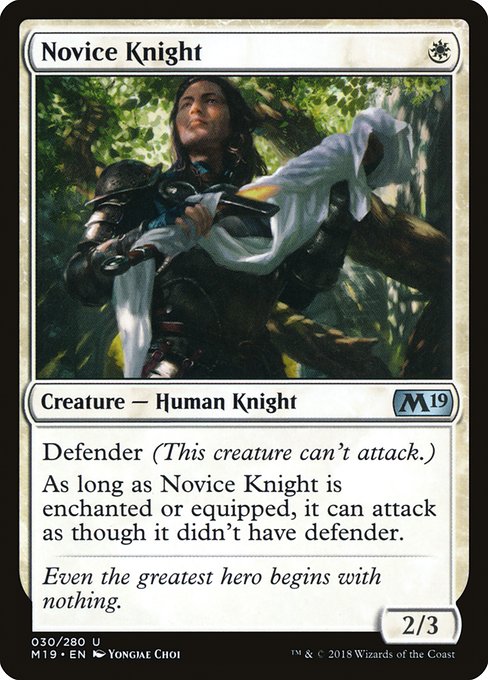 【Foil】【EN】新米騎士/Novice Knight [M19] 白U No.30