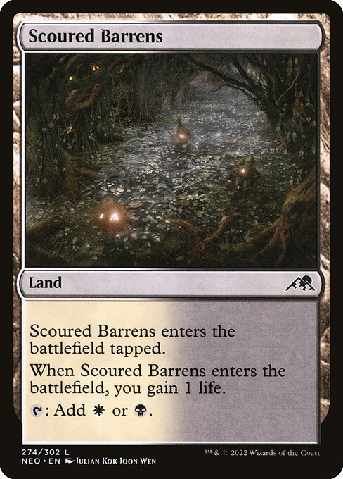 【Foil】【EN】磨かれたやせ地/Scoured Barrens [NEO] 無C No.274