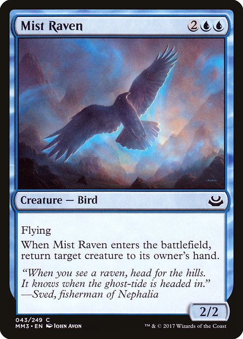 【Foil】【EN】霧鴉/Mist Raven [MM3] 青C No.43