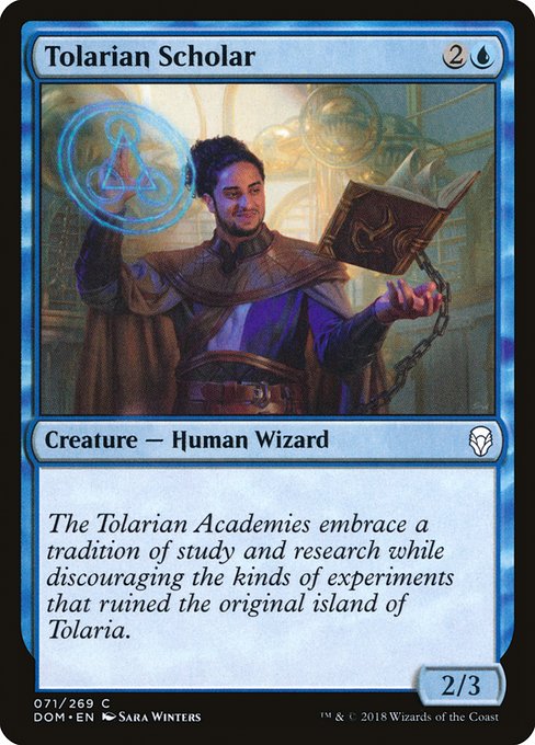 【Foil】【EN】トレイリアの学者/Tolarian Scholar [DOM] 青C No.71
