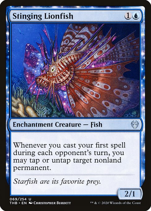 【Foil】【EN】有刺カサゴ/Stinging Lionfish [THB] 青U No.69