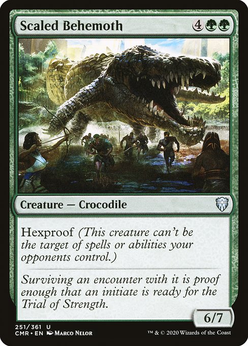 【Foil】【EN】鱗ビヒモス/Scaled Behemoth [CMR] 緑U No.251