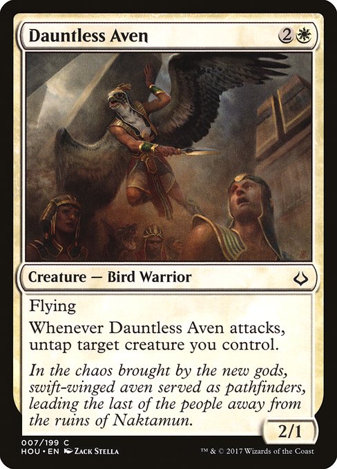 【Foil】【EN】不屈のエイヴン/Dauntless Aven [HOU] 白C No.7