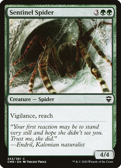 【Foil】【EN】歩哨蜘蛛/Sentinel Spider [CMR] 緑C No.253