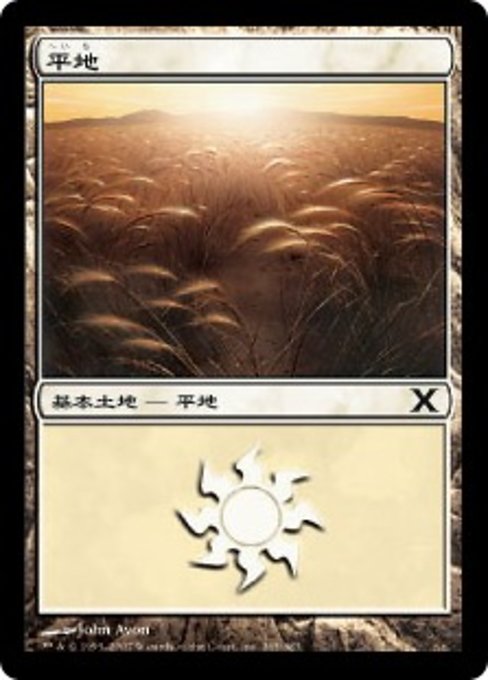 【Foil】【JP】平地/Plains [10E] 無C No.365