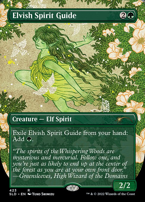 【フルアート】【EN】エルフの指導霊/Elvish Spirit Guide [SLD] 緑R No.423