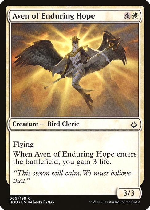 【Foil】【EN】尽きぬ希望のエイヴン/Aven of Enduring Hope [HOU] 白C No.5