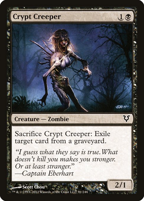 【Foil】【EN】墓所を歩くもの/Crypt Creeper [AVR] 黒C No.91