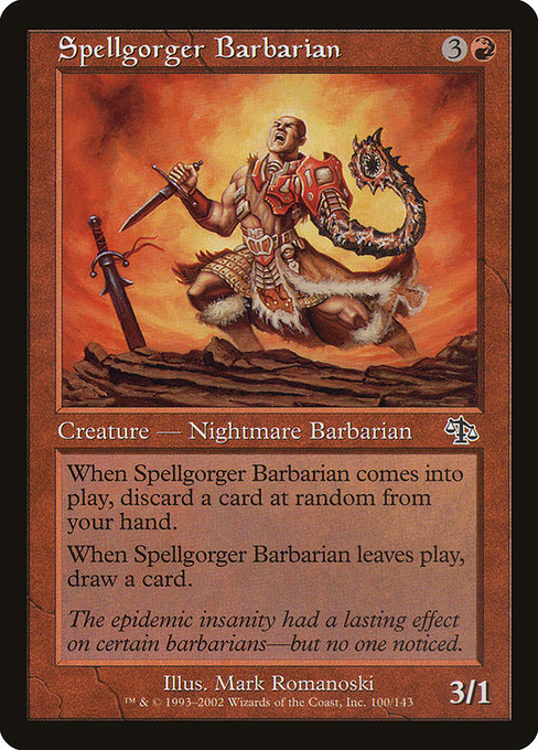 【Foil】【EN】呪文喰らいの蛮族/Spellgorger Barbarian [JUD] 赤C No.100