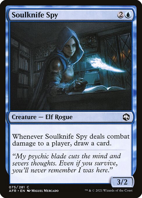【Foil】【EN】魂刀のスパイ/Soulknife Spy [AFR] 青C No.75