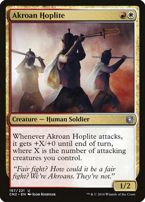【EN】アクロスの重装歩兵/Akroan Hoplite [CN2] 金U No.197