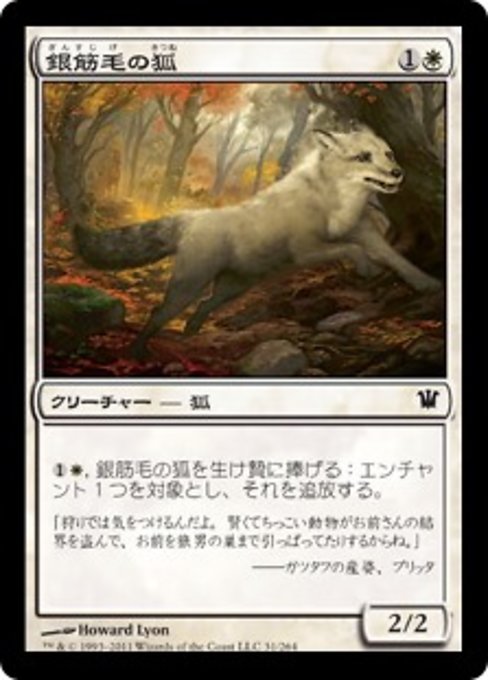 【Foil】【JP】銀筋毛の狐/Silverchase Fox [ISD] 白C No.31