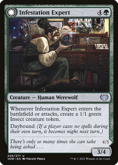 【Foil】【EN】Infestation Expert // Infested Werewolf [VOW] 混U No.206