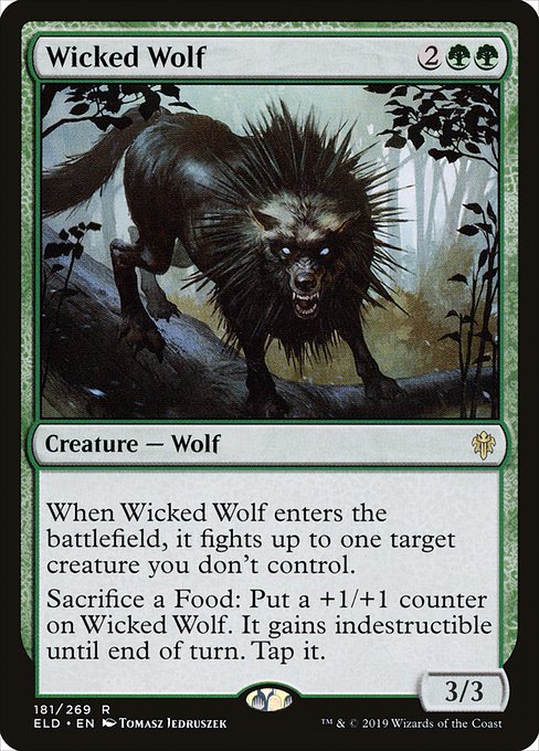 【Foil】【EN】意地悪な狼/Wicked Wolf [ELD] 緑R No.181