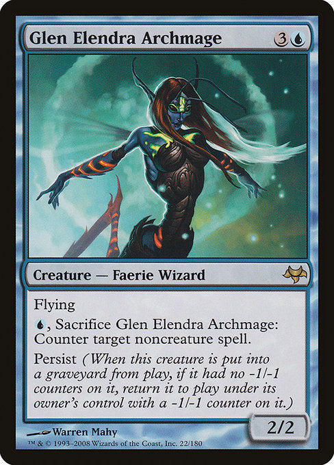 【Foil】【EN】エレンドラ谷の大魔導師/Glen Elendra Archmage [EVE] 青R No.22