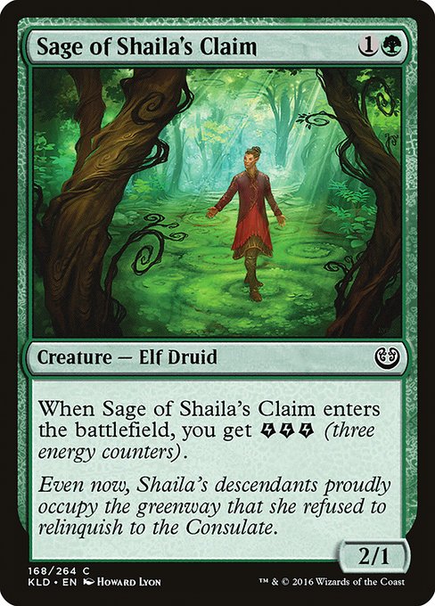 【Foil】【EN】シャイラ専有地の賢者/Sage of Shaila's Claim [KLD] 緑C No.168