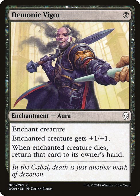 【Foil】【EN】悪魔的活力/Demonic Vigor [DOM] 黒C No.85
