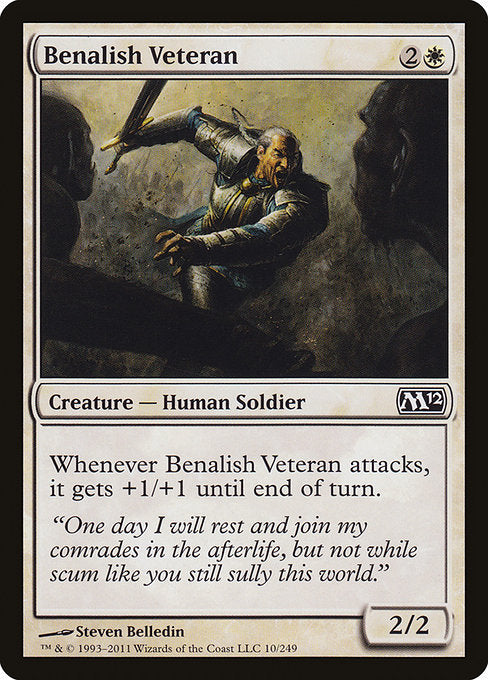 【Foil】【EN】ベナリアの古参兵/Benalish Veteran [M12] 白C No.10