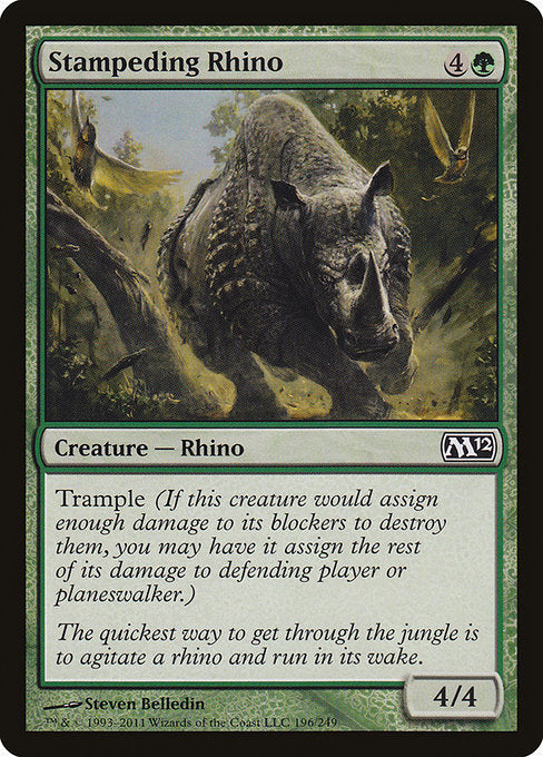 【EN】暴走するサイ/Stampeding Rhino [M12] 緑C No.196