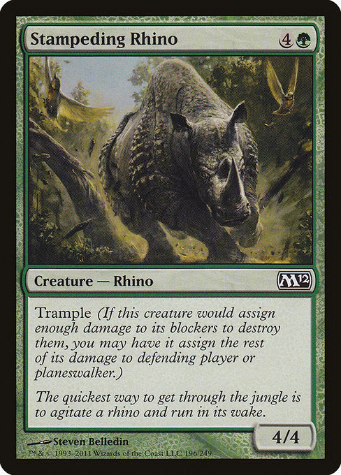 【Foil】【EN】暴走するサイ/Stampeding Rhino [M12] 緑C No.196