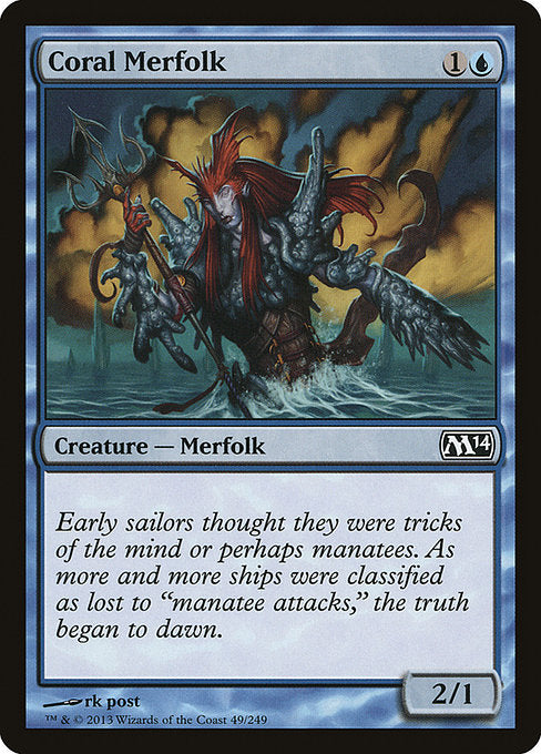 【Foil】【EN】珊瑚マーフォーク/Coral Merfolk [M14] 青C No.49