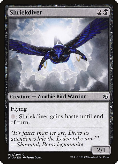 【Foil】【EN】叫ぶ落下兵/Shriekdiver [WAR] 黒C No.103