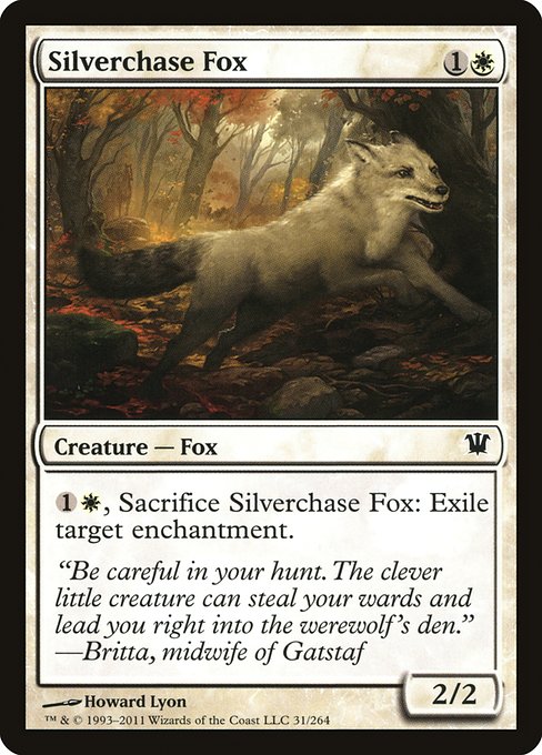 【Foil】【EN】銀筋毛の狐/Silverchase Fox [ISD] 白C No.31