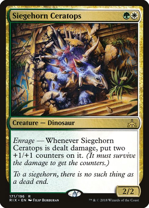 【Foil】【EN】攻角のケラトプス/Siegehorn Ceratops [RIX] 金R No.171