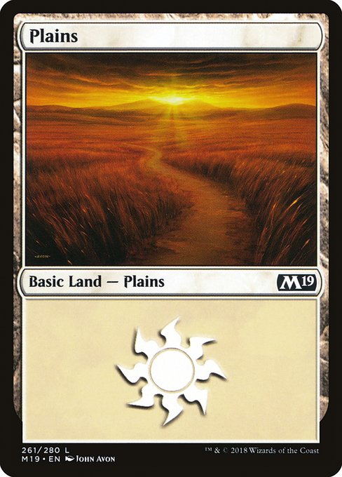 【Foil】【EN】平地/Plains [M19] 無C No.261