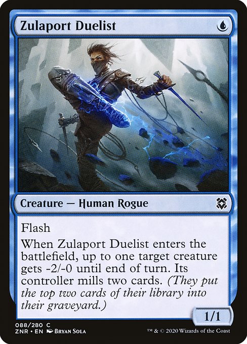 【Foil】【EN】ズーラポートの決闘者/Zulaport Duelist [ZNR] 青C No.88