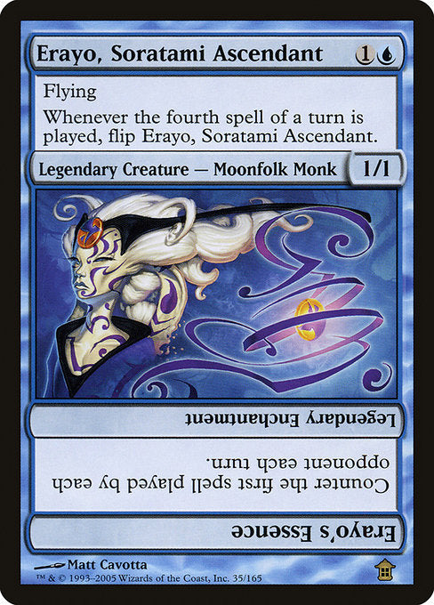 【Foil】【EN】Erayo, Soratami Ascendant // Erayo's Essence [SOK] 青R No.35