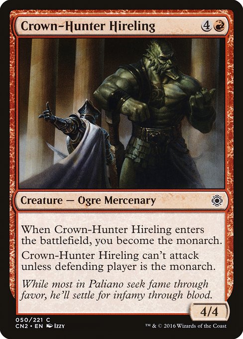 【Foil】【EN】王位狙いの雇われ人/Crown-Hunter Hireling [CN2] 赤C No.50
