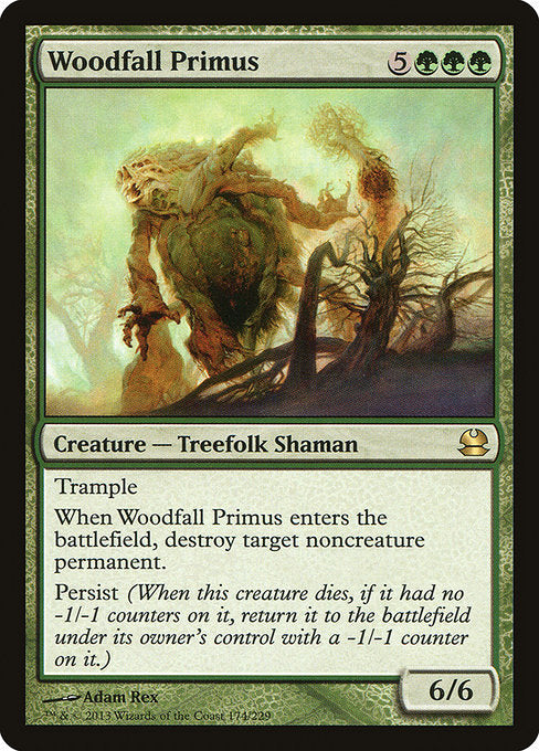 【Foil】【EN】森滅ぼしの最長老/Woodfall Primus [MMA] 緑R No.174