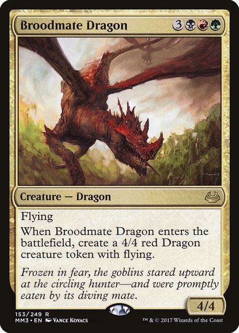 【EN】若き群れのドラゴン/Broodmate Dragon [MM3] 金R No.153