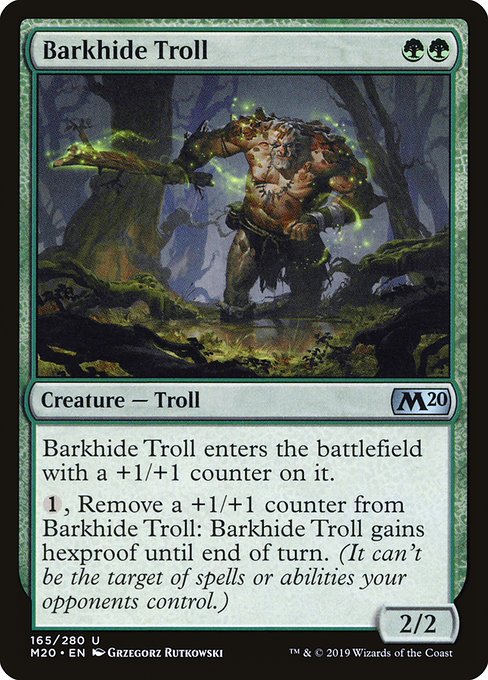 【Foil】【EN】樹皮革のトロール/Barkhide Troll [M20] 緑U No.165