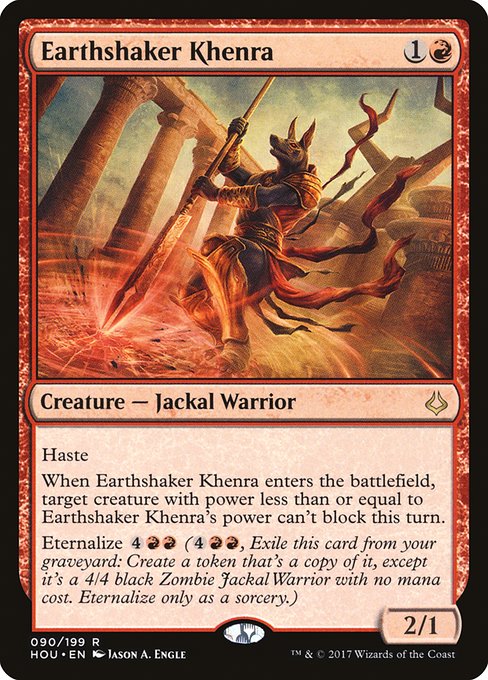 【Foil】【EN】地揺すりのケンラ/Earthshaker Khenra [HOU] 赤R No.90