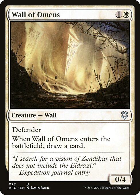 【EN】前兆の壁/Wall of Omens [AFC] 白U No.77