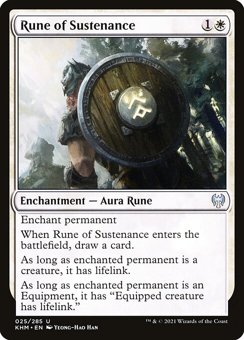 【Foil】【EN】持続のルーン/Rune of Sustenance [KHM] 白U No.25