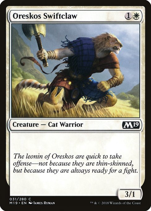 【Foil】【EN】オレスコスの速爪/Oreskos Swiftclaw [M19] 白C No.31