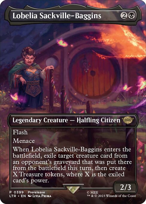 【Foil】【EN】ロベリア・サックビル＝バギンズ/Lobelia Sackville-Baggins [LTR] 黒R No.399