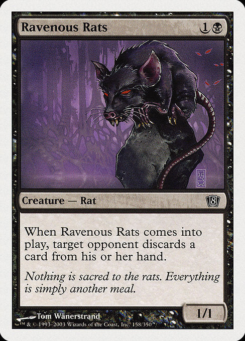 【Foil】【EN】貪欲なるネズミ/Ravenous Rats [8ED] 黒C No.158