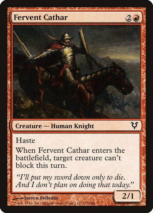 【Foil】【EN】熱血漢の聖戦士/Fervent Cathar [AVR] 赤C No.135